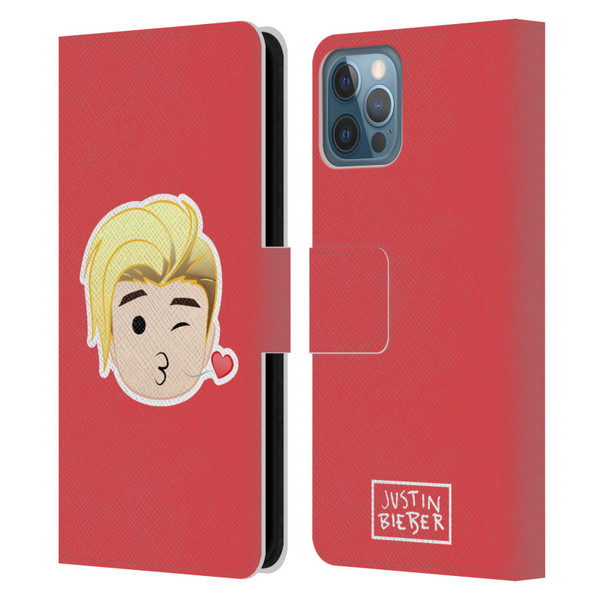 Justin Bieber Justmojis Kiss Leather Book Wallet Case Cover For Apple iPhone 12 / iPhone 12 Pro