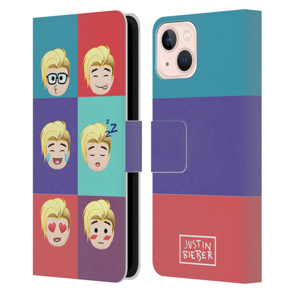 Justin Bieber Justmojis Cute Faces Leather Book Wallet Case Cover For Apple iPhone 13