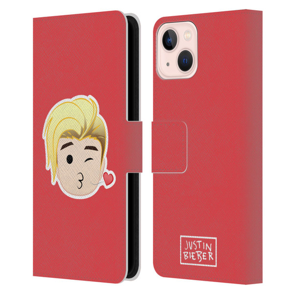 Justin Bieber Justmojis Kiss Leather Book Wallet Case Cover For Apple iPhone 13