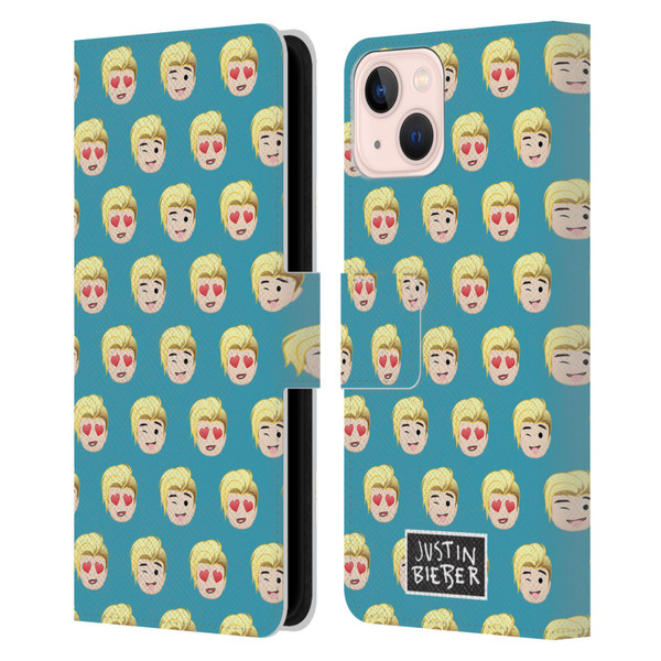 Justin Bieber Justmojis Patterns Leather Book Wallet Case Cover For Apple iPhone 13