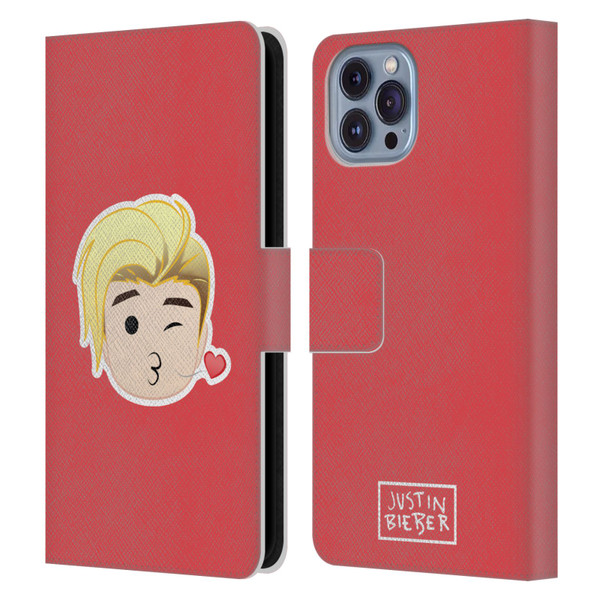 Justin Bieber Justmojis Kiss Leather Book Wallet Case Cover For Apple iPhone 14