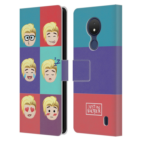 Justin Bieber Justmojis Cute Faces Leather Book Wallet Case Cover For Nokia C21