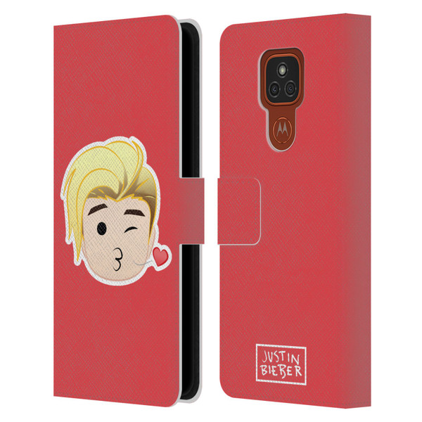 Justin Bieber Justmojis Kiss Leather Book Wallet Case Cover For Motorola Moto E7 Plus