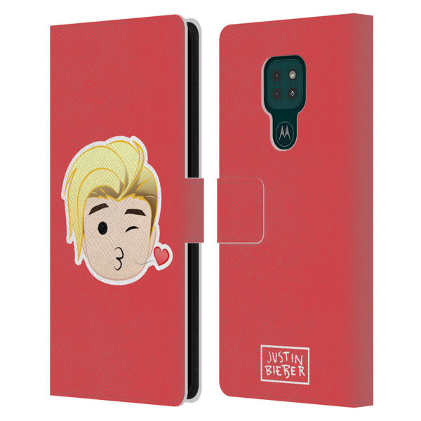 Justin Bieber Justmojis Kiss Leather Book Wallet Case Cover For Motorola Moto G9 Play