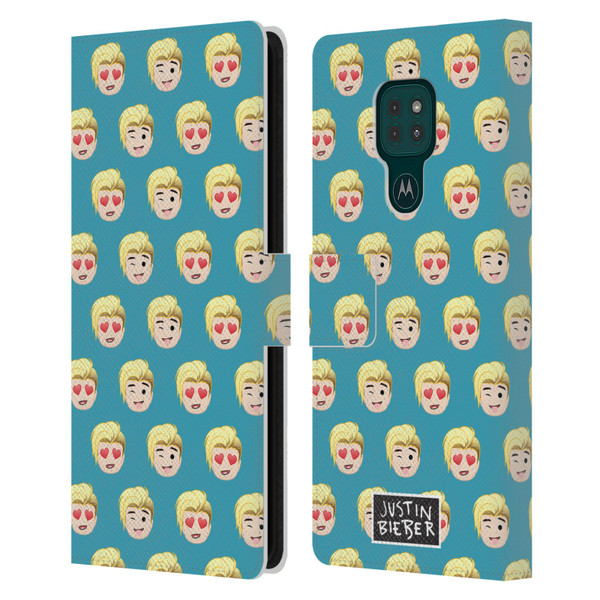 Justin Bieber Justmojis Patterns Leather Book Wallet Case Cover For Motorola Moto G9 Play