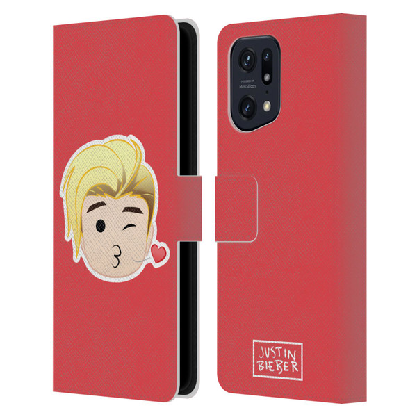 Justin Bieber Justmojis Kiss Leather Book Wallet Case Cover For OPPO Find X5