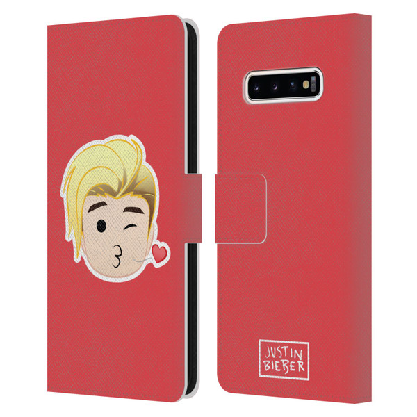 Justin Bieber Justmojis Kiss Leather Book Wallet Case Cover For Samsung Galaxy S10+ / S10 Plus