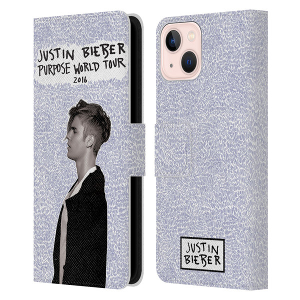 Justin Bieber Purpose World Tour 2016 Leather Book Wallet Case Cover For Apple iPhone 13