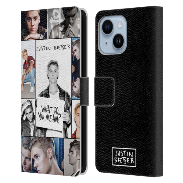 Justin Bieber Purpose Grid Poster Leather Book Wallet Case Cover For Apple iPhone 14 Plus