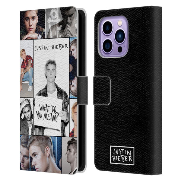 Justin Bieber Purpose Grid Poster Leather Book Wallet Case Cover For Apple iPhone 14 Pro Max