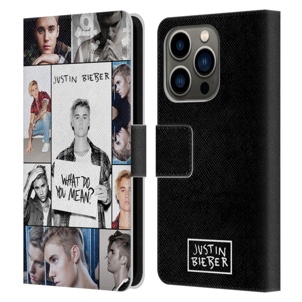 Justin Bieber Purpose Grid Poster Leather Book Wallet Case Cover For Apple iPhone 14 Pro