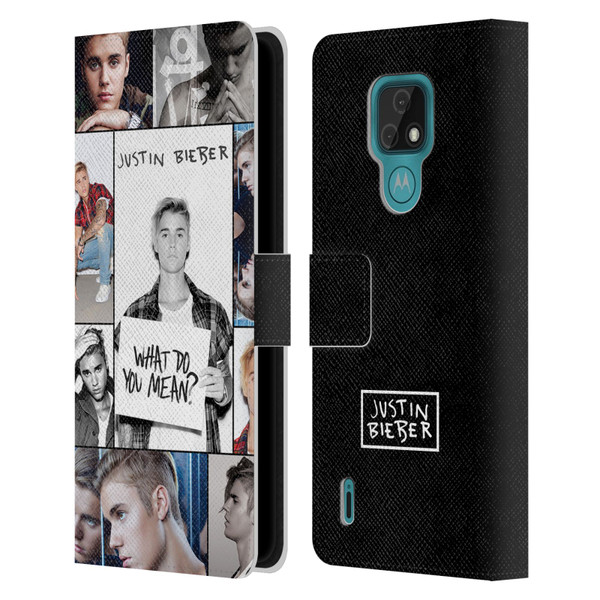 Justin Bieber Purpose Grid Poster Leather Book Wallet Case Cover For Motorola Moto E7