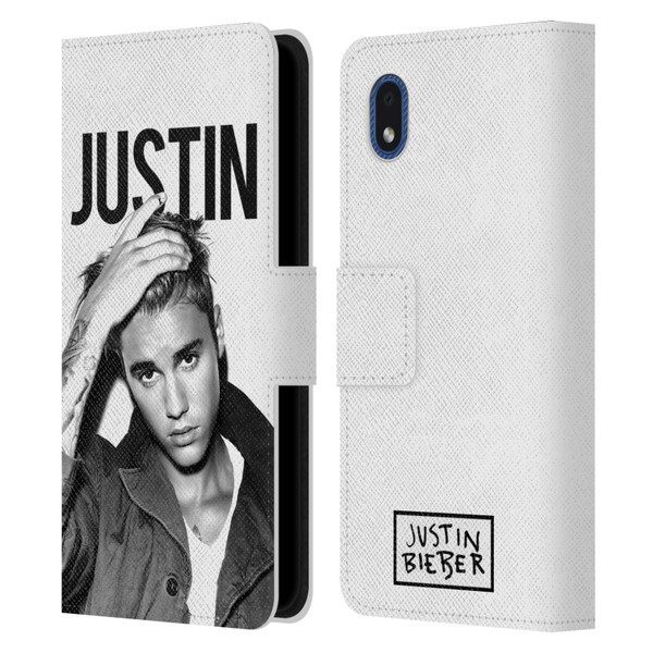 Justin Bieber Purpose Calendar Black And White Leather Book Wallet Case Cover For Samsung Galaxy A01 Core (2020)