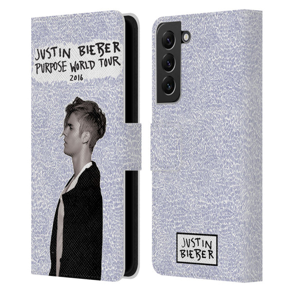 Justin Bieber Purpose World Tour 2016 Leather Book Wallet Case Cover For Samsung Galaxy S22+ 5G