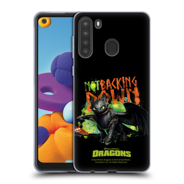 How To Train Your Dragon II Toothless Not Backing Down Soft Gel Case for Samsung Galaxy A21 (2020)