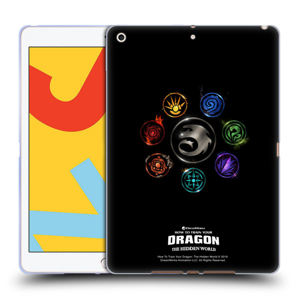 How To Train Your Dragon III Icon Art Group Soft Gel Case for Apple iPad 10.2 2019/2020/2021