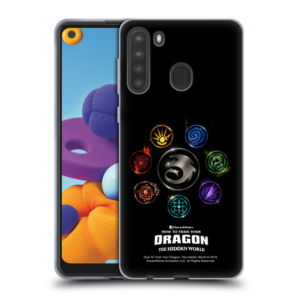 How To Train Your Dragon III Icon Art Group Soft Gel Case for Samsung Galaxy A21 (2020)