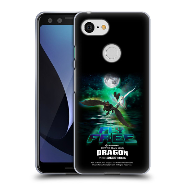 How To Train Your Dragon III Night And Light Toothless & Light Fury Fly Soft Gel Case for Google Pixel 3