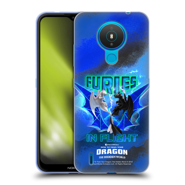 How To Train Your Dragon III Night And Light Toothless & Light Fury Flight Soft Gel Case for Nokia 1.4