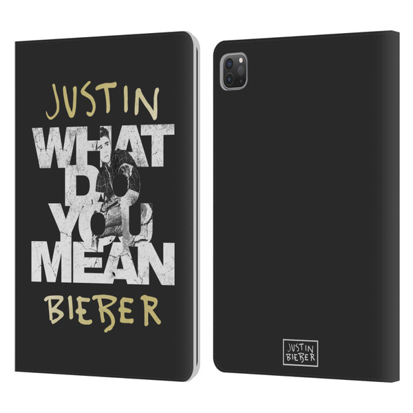 Justin Bieber Purpose B&w What Do You Mean Typography Leather Book Wallet Case Cover For Apple iPad Pro 11 2020 / 2021 / 2022