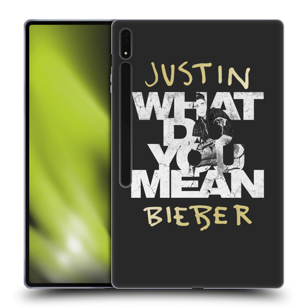Justin Bieber Purpose B&w What Do You Mean Typography Soft Gel Case for Samsung Galaxy Tab S8 Ultra