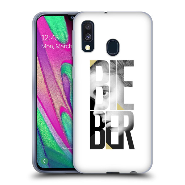 Justin Bieber Purpose B&w Mirror Calendar Text Soft Gel Case for Samsung Galaxy A40 (2019)