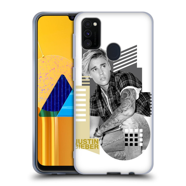 Justin Bieber Purpose B&w Calendar Geometric Collage Soft Gel Case for Samsung Galaxy M30s (2019)/M21 (2020)