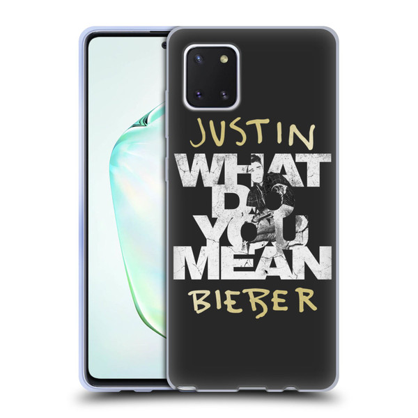 Justin Bieber Purpose B&w What Do You Mean Typography Soft Gel Case for Samsung Galaxy Note10 Lite