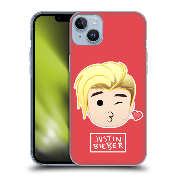 Justin Bieber Justmojis Kiss Soft Gel Case for Apple iPhone 14 Plus