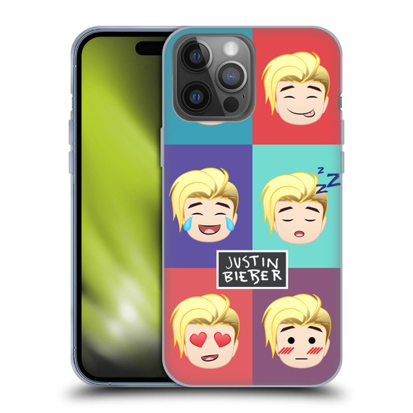 Justin Bieber Justmojis Cute Faces Soft Gel Case for Apple iPhone 14 Pro Max