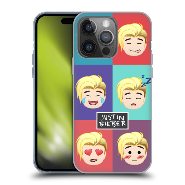 Justin Bieber Justmojis Cute Faces Soft Gel Case for Apple iPhone 14 Pro