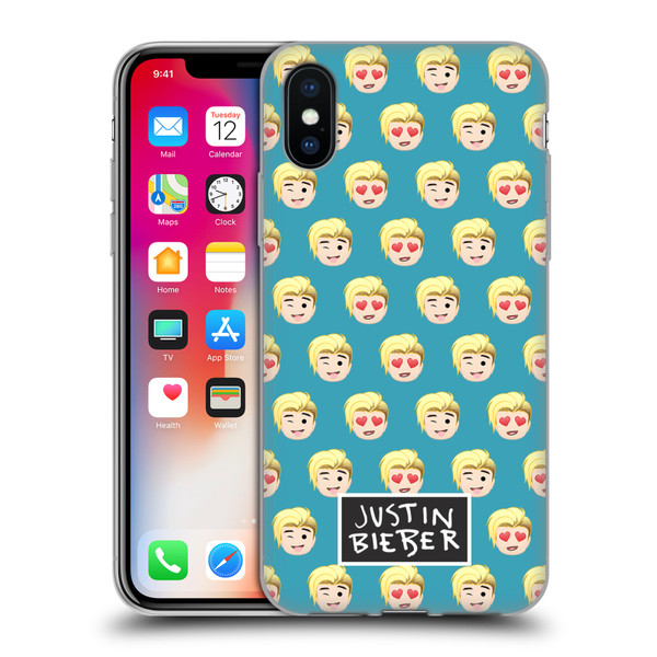 Justin Bieber Justmojis Patterns Soft Gel Case for Apple iPhone X / iPhone XS