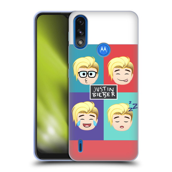 Justin Bieber Justmojis Cute Faces Soft Gel Case for Motorola Moto E7 Power / Moto E7i Power