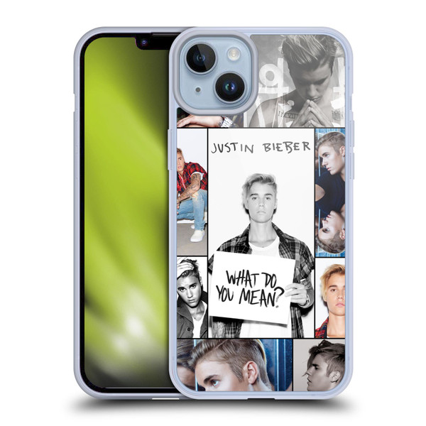 Justin Bieber Purpose Grid Poster Soft Gel Case for Apple iPhone 14 Plus