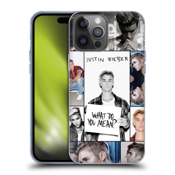 Justin Bieber Purpose Grid Poster Soft Gel Case for Apple iPhone 14 Pro Max