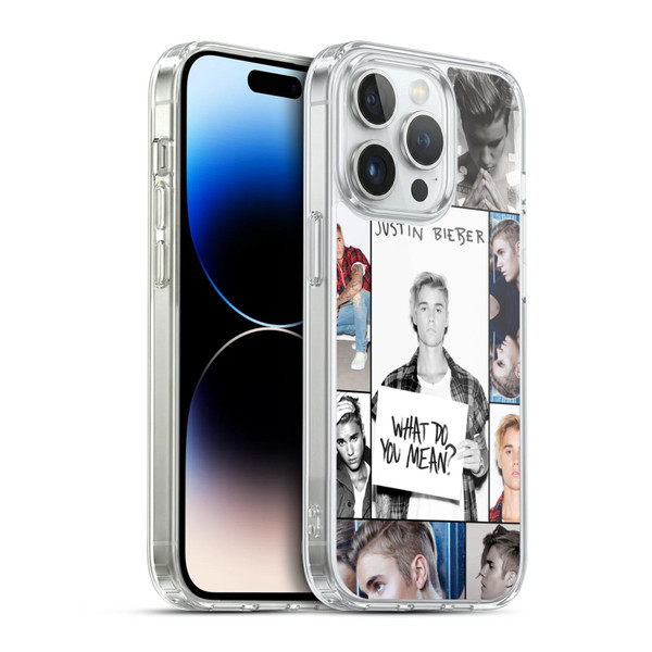 Justin Bieber Purpose Grid Poster Soft Gel Case for Apple iPhone 14 Pro & MagSafe