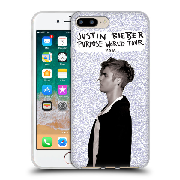 Justin Bieber Purpose World Tour 2016 Soft Gel Case for Apple iPhone 7 Plus / iPhone 8 Plus