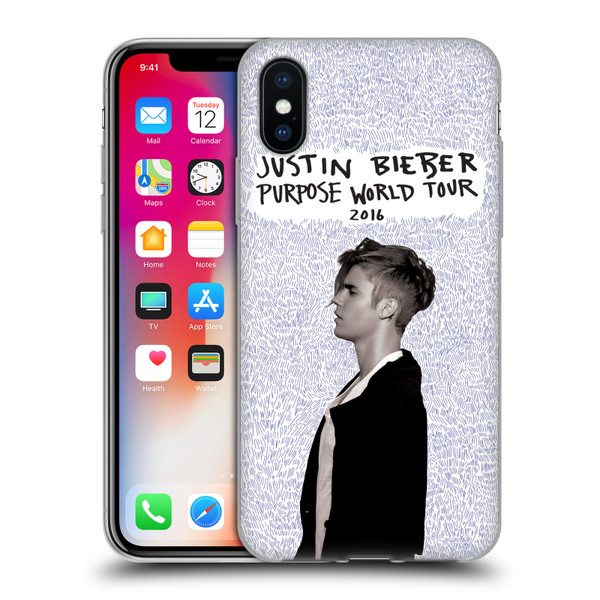 Justin Bieber Purpose World Tour 2016 Soft Gel Case for Apple iPhone X / iPhone XS