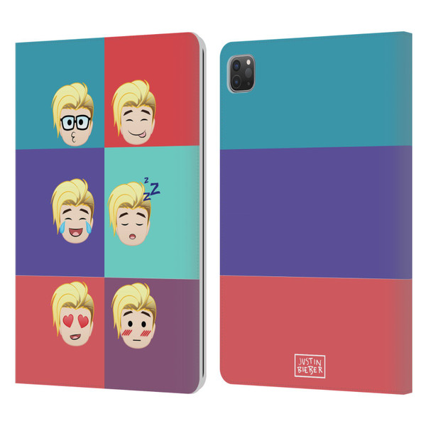 Justin Bieber Justmojis Cute Faces Leather Book Wallet Case Cover For Apple iPad Pro 11 2020 / 2021 / 2022