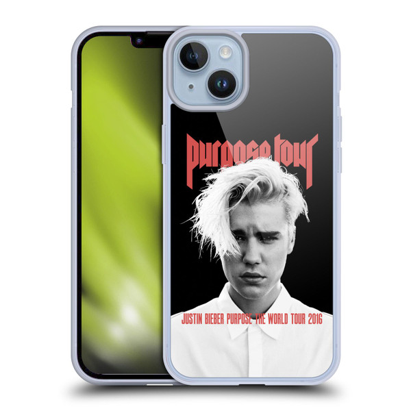 Justin Bieber Tour Merchandise Purpose Poster Soft Gel Case for Apple iPhone 14 Plus