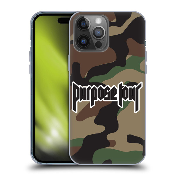 Justin Bieber Tour Merchandise Camouflage Soft Gel Case for Apple iPhone 14 Pro Max