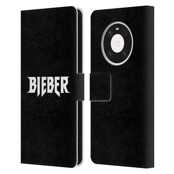 Justin Bieber Tour Merchandise Logo Name Leather Book Wallet Case Cover For Huawei Mate 40 Pro 5G