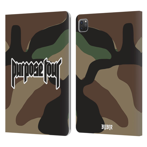 Justin Bieber Tour Merchandise Camouflage Leather Book Wallet Case Cover For Apple iPad Pro 11 2020 / 2021 / 2022