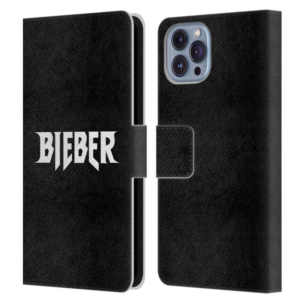 Justin Bieber Tour Merchandise Logo Name Leather Book Wallet Case Cover For Apple iPhone 14