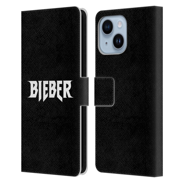 Justin Bieber Tour Merchandise Logo Name Leather Book Wallet Case Cover For Apple iPhone 14 Plus