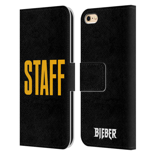Justin Bieber Tour Merchandise Staff Leather Book Wallet Case Cover For Apple iPhone 6 / iPhone 6s