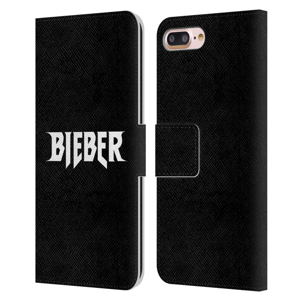 Justin Bieber Tour Merchandise Logo Name Leather Book Wallet Case Cover For Apple iPhone 7 Plus / iPhone 8 Plus