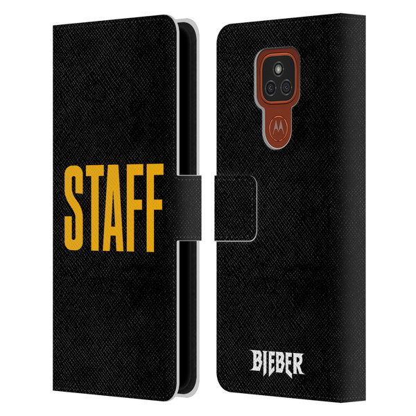 Justin Bieber Tour Merchandise Staff Leather Book Wallet Case Cover For Motorola Moto E7 Plus