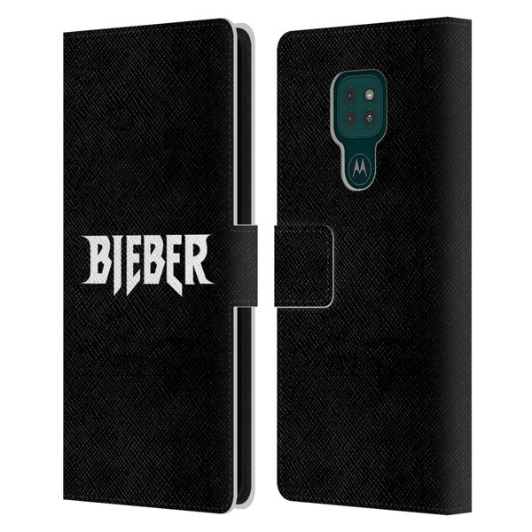 Justin Bieber Tour Merchandise Logo Name Leather Book Wallet Case Cover For Motorola Moto G9 Play