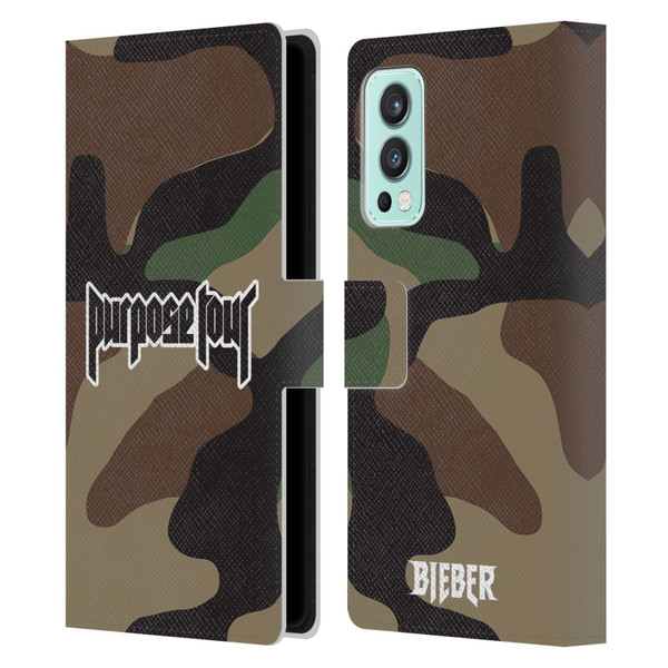 Justin Bieber Tour Merchandise Camouflage Leather Book Wallet Case Cover For OnePlus Nord 2 5G